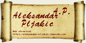 Aleksandar Pljakić vizit kartica